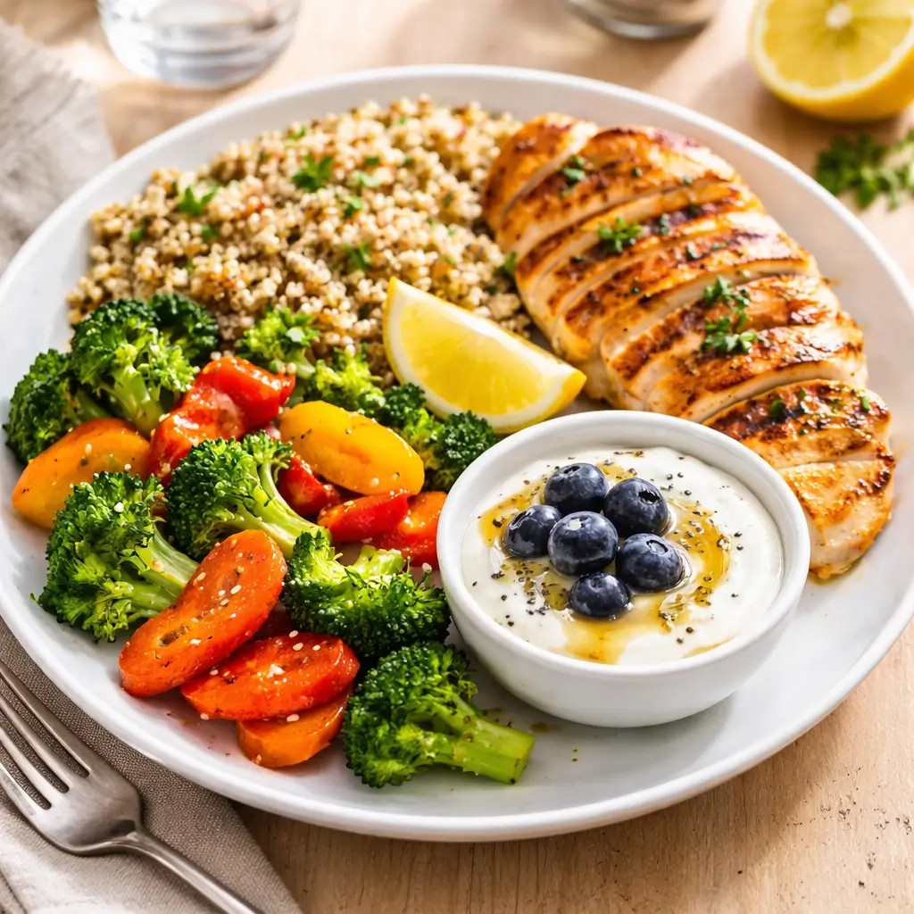 High protein balanced meal supporting sustainable weight loss