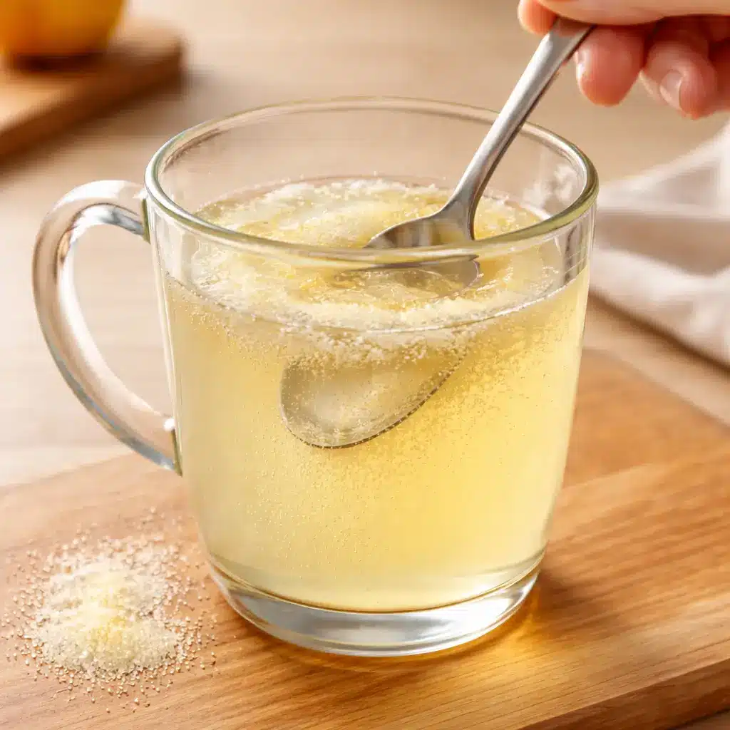 Ingredients of gelatin trick with nutrition context