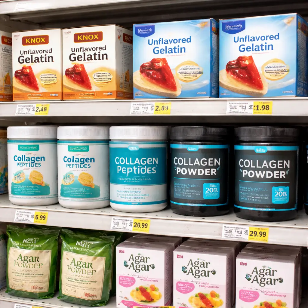 Gelatin and collagen products in a U.S. grocery store