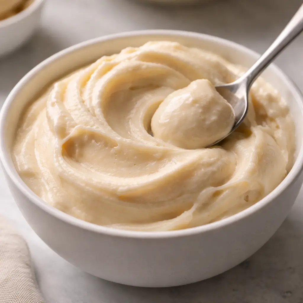 Creamy homemade gelato texture made using the gelato trick recipe