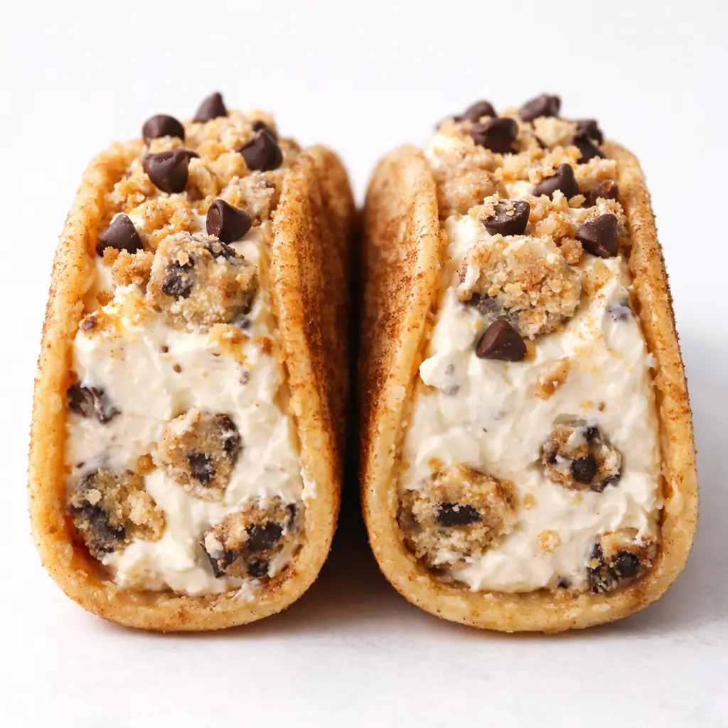 inside of cheesecake cookie dough tacos