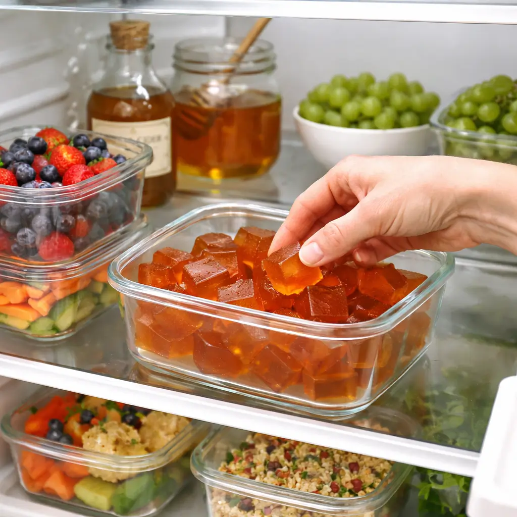 meal prep container with apple cider vinegar gelatin recipe for weight loss