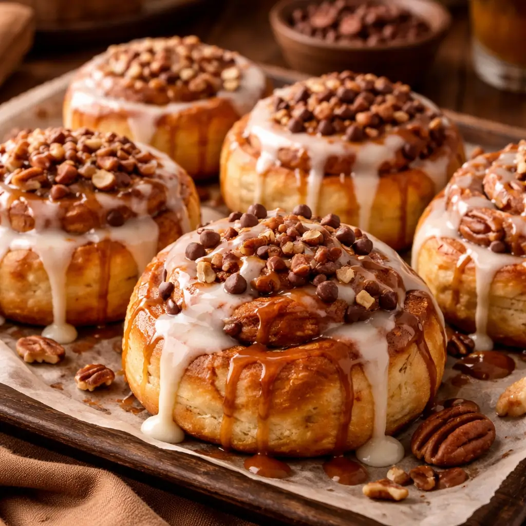 marian.designerstouch cinnamon roll hack recipe Cinnamon roll variations with toppings like chocolate and nuts
