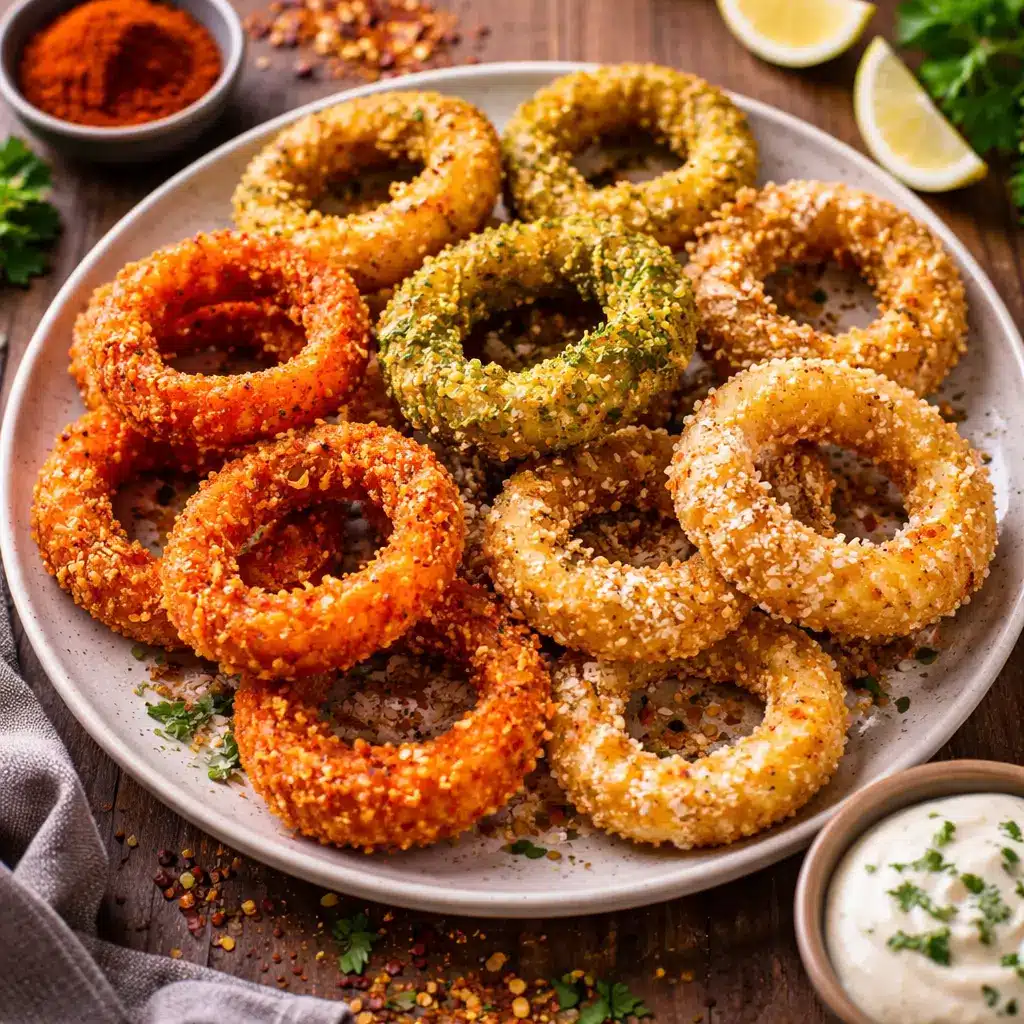 cottage cheese onion rings with dipping sauces
