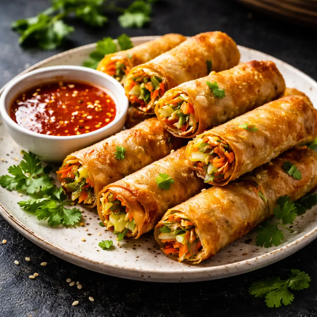 best recipes jalbiteworldfood Crispy vegetable spring rolls with sweet chili dipping sauce