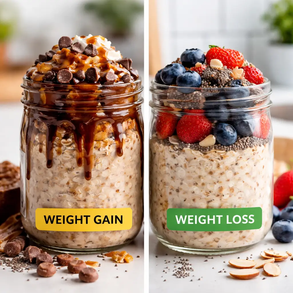 overnight oats for weight loss vs high calorie overnight oats comparison