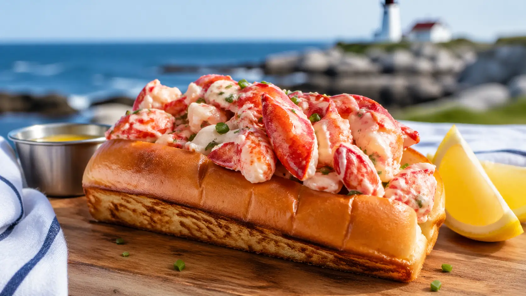 Nova Scotia lobster roll recipe served in a toasted bun