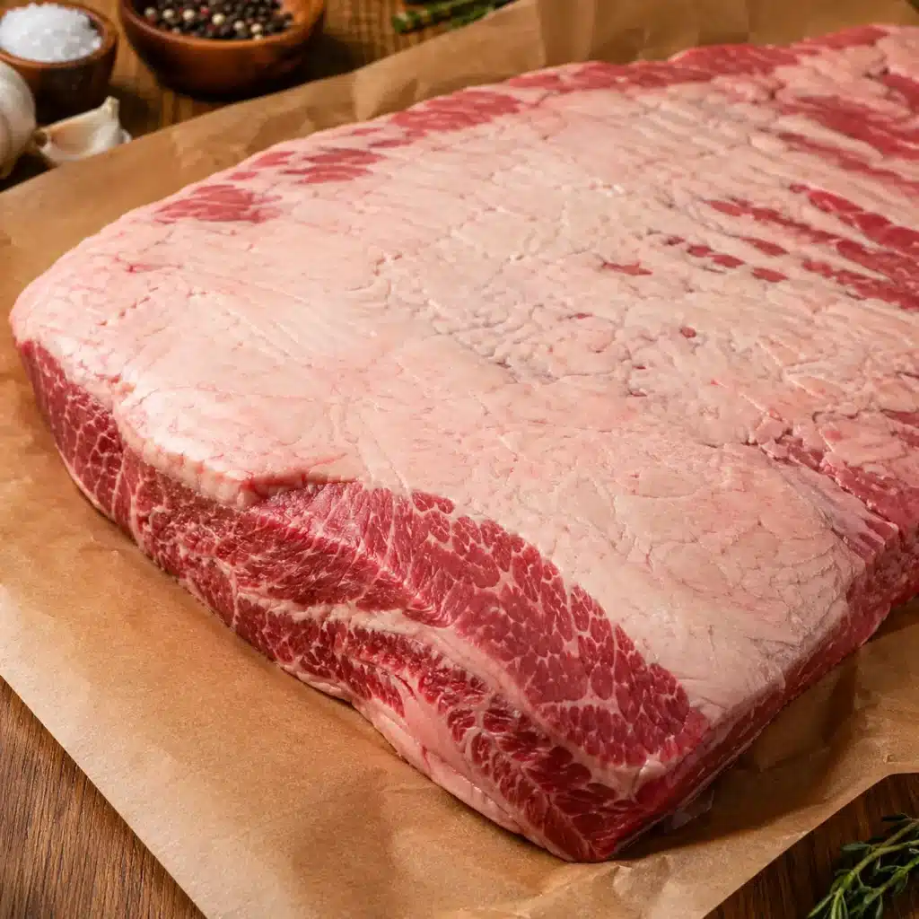 raw brisket cut for cooking