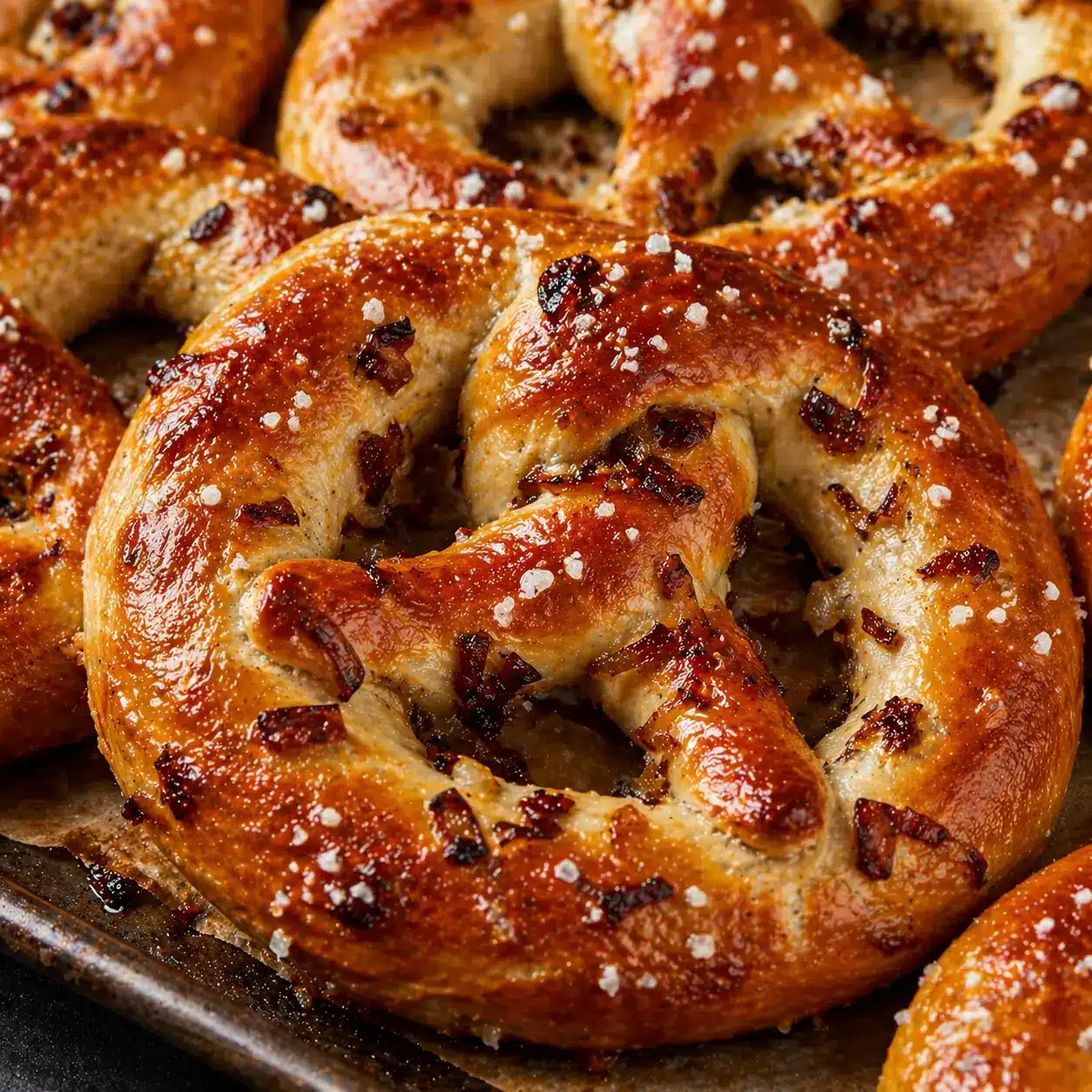 baked sour cream caramelized onion pretzels