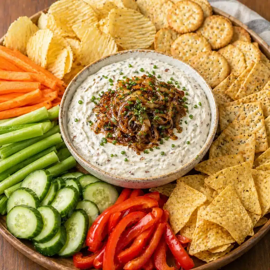 Serving options for french onion dip