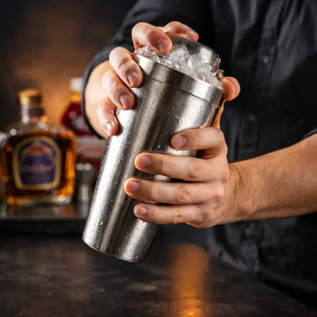 Mixing wu tang shot recipe crown royal in shaker