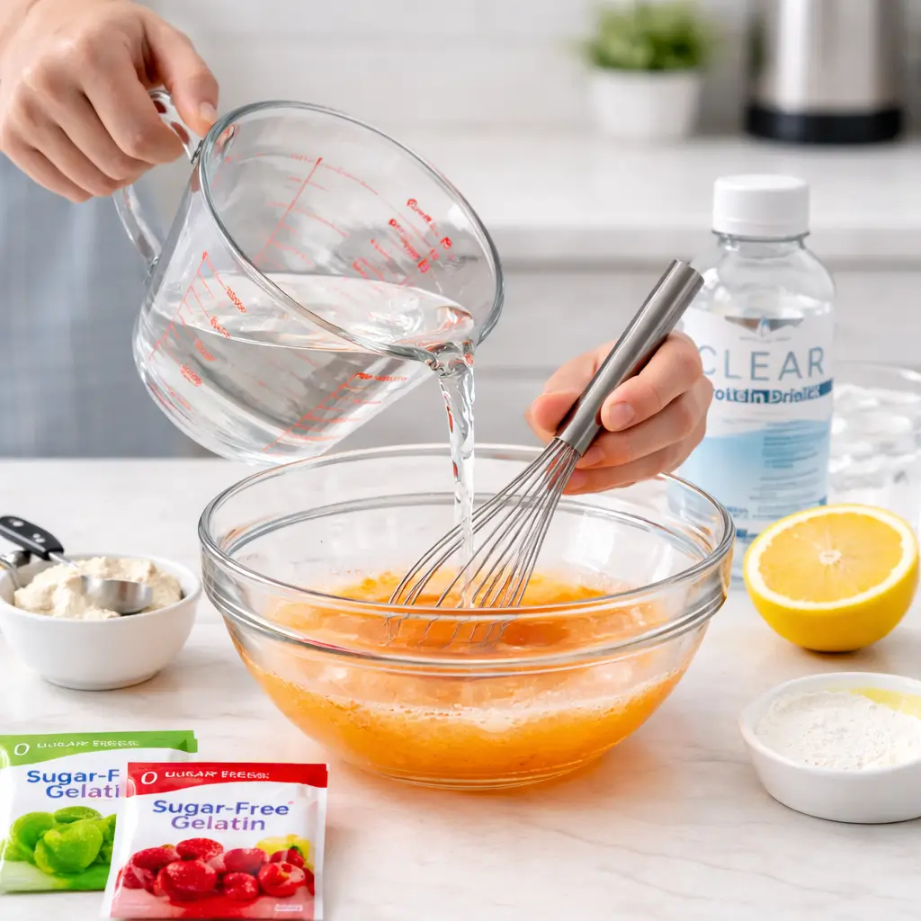 Mixing gelatin for bariatric jello recipe