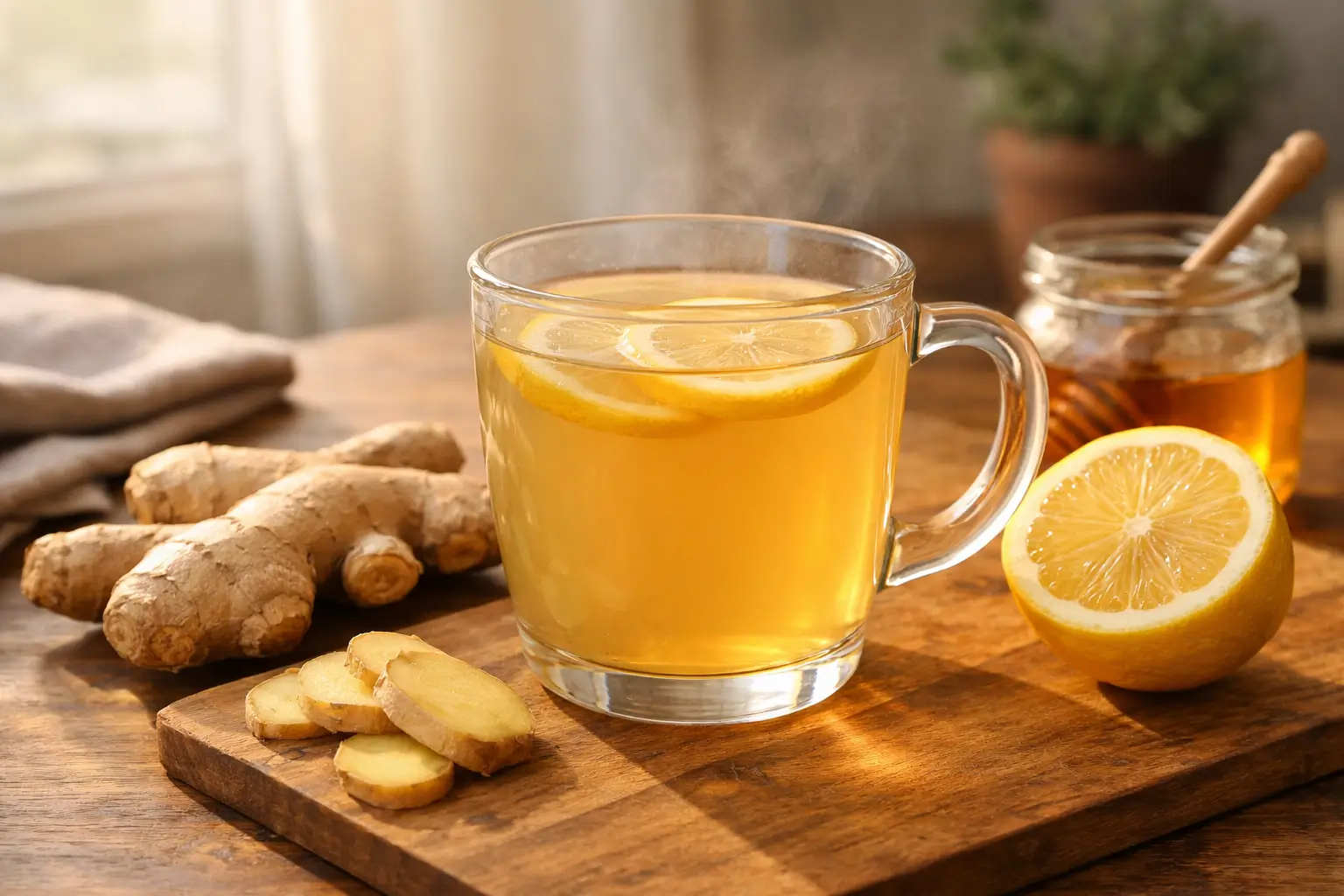 ginger trick recipe warm drink with lemon and fresh ginger