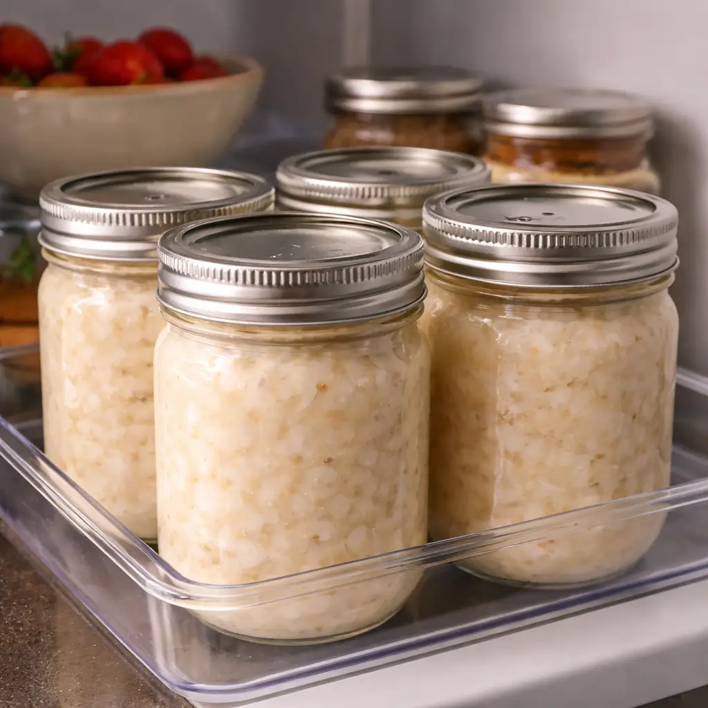 storing kozy shack rice pudding containers