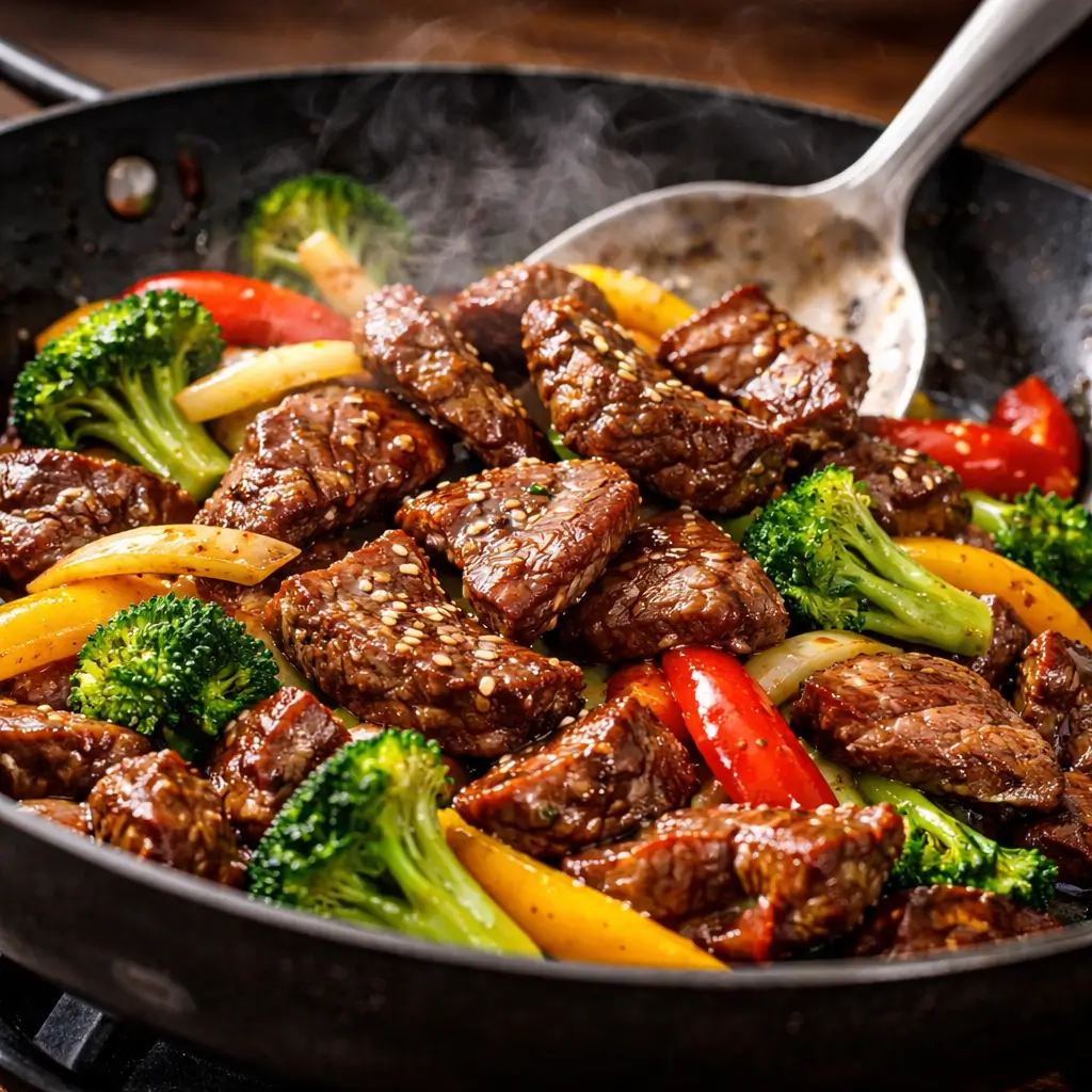 stir fry with tender beef and vegetables using baking soda trick