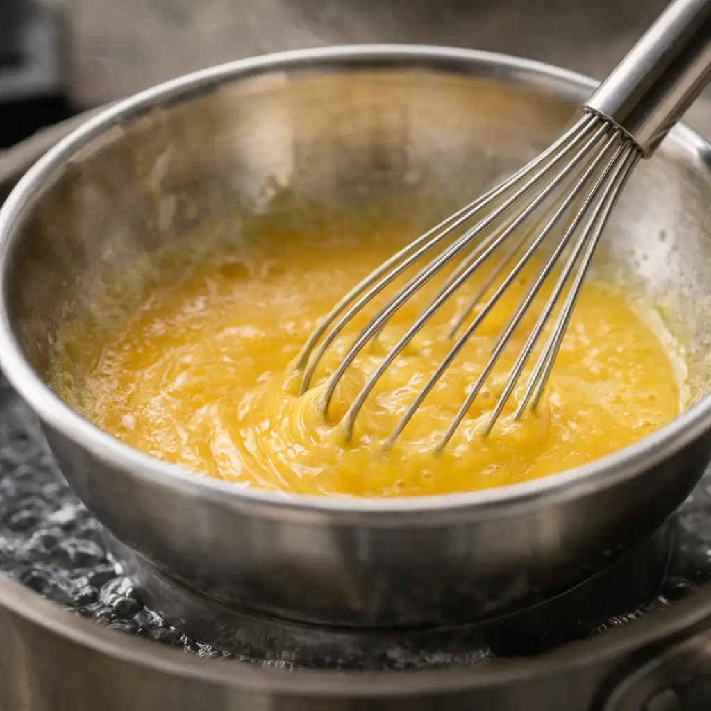 Gordon Ramsay Hollandaise Sauce Recipe whisking egg yolks for hollandaise sauce