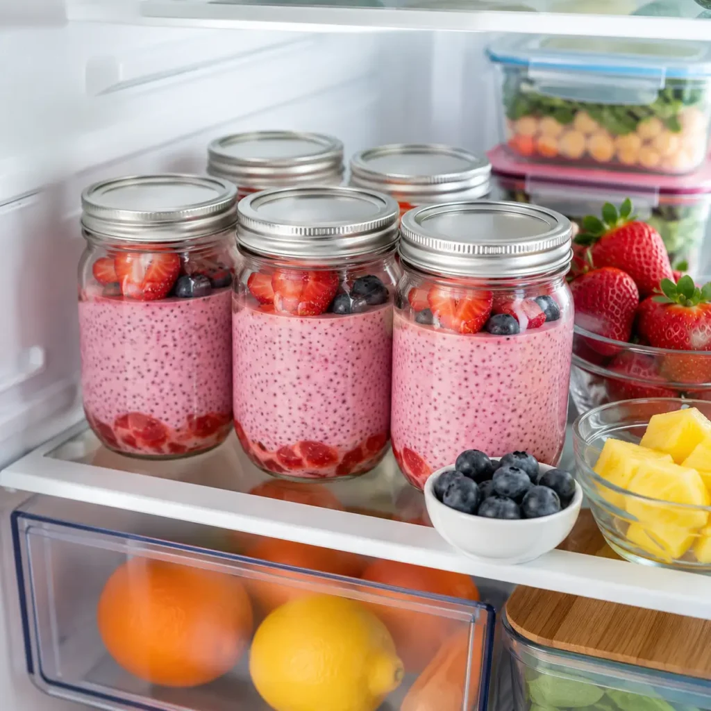 Meal prep chia jello trick recipe jars