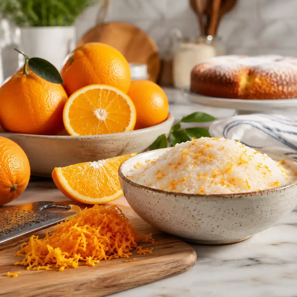 Homemade orange peel trick recipe with fresh citrus zest and sugar