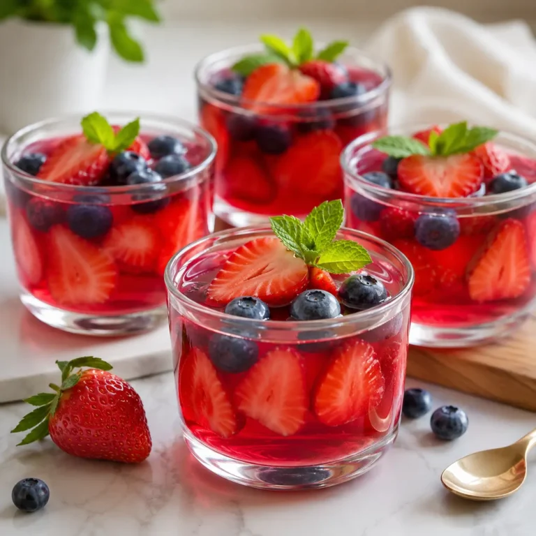 Hollywood gelatin trick recipe served in glass dessert cups