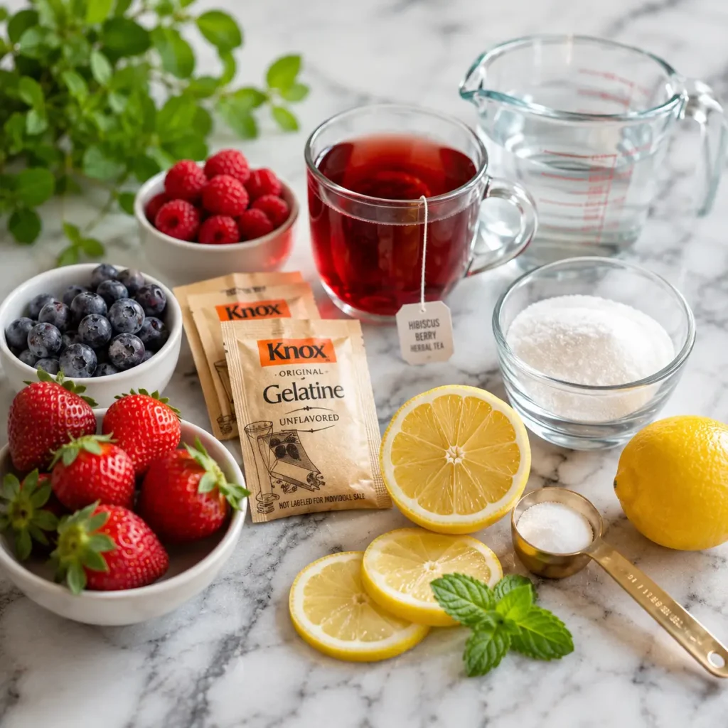 Ingredients for Hollywood gelatin trick recipe