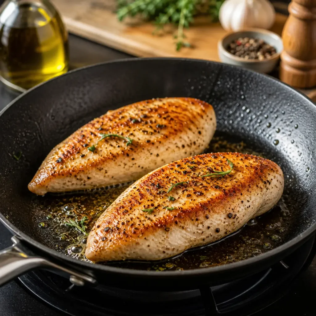 Cooking chicken for Gordon Ramsay chicken salad recipe