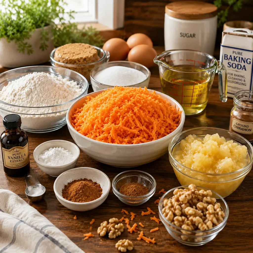 Ingredients for Lloyds carrot cake recipe