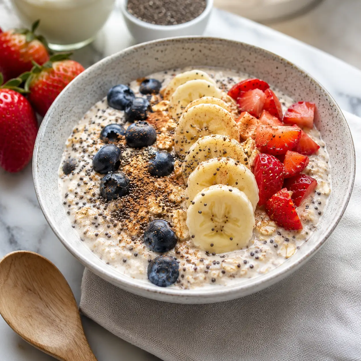 Creamy dr neal oat trick recipe with banana and berries