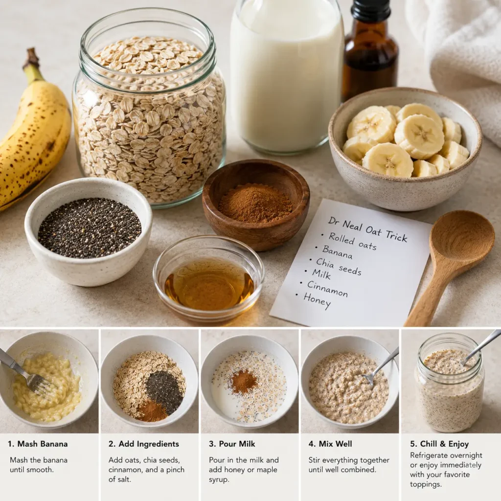 Ingredients for dr neal oat trick recipe